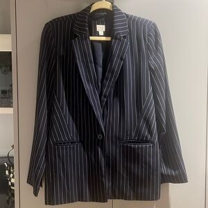 Navy and White pinstripe blazer